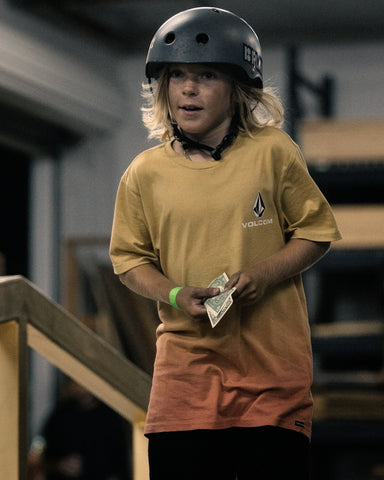 Stoked skater kid at OC Ramps Cash for tricks contest