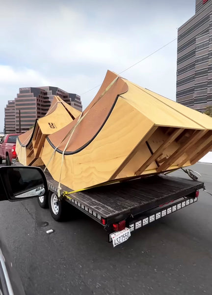 OC Ramps skate bowl corners in transit to customer