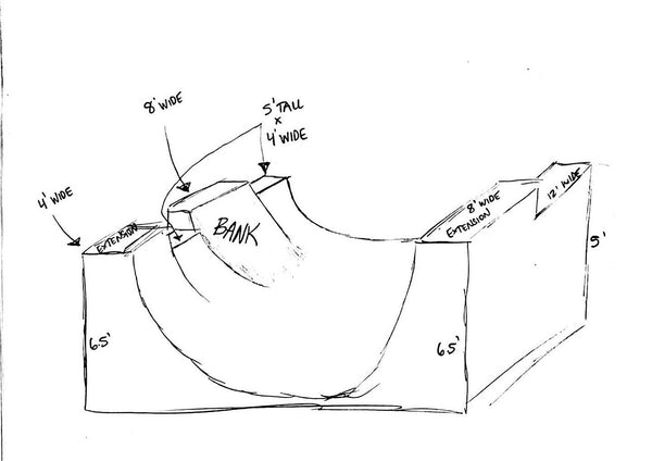 Custom halfpipe sketch by OC Ramps