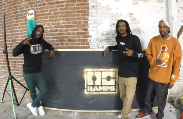 Stevie Williams & JonJon at DGK warehouse with OC Ramps Manny Pad