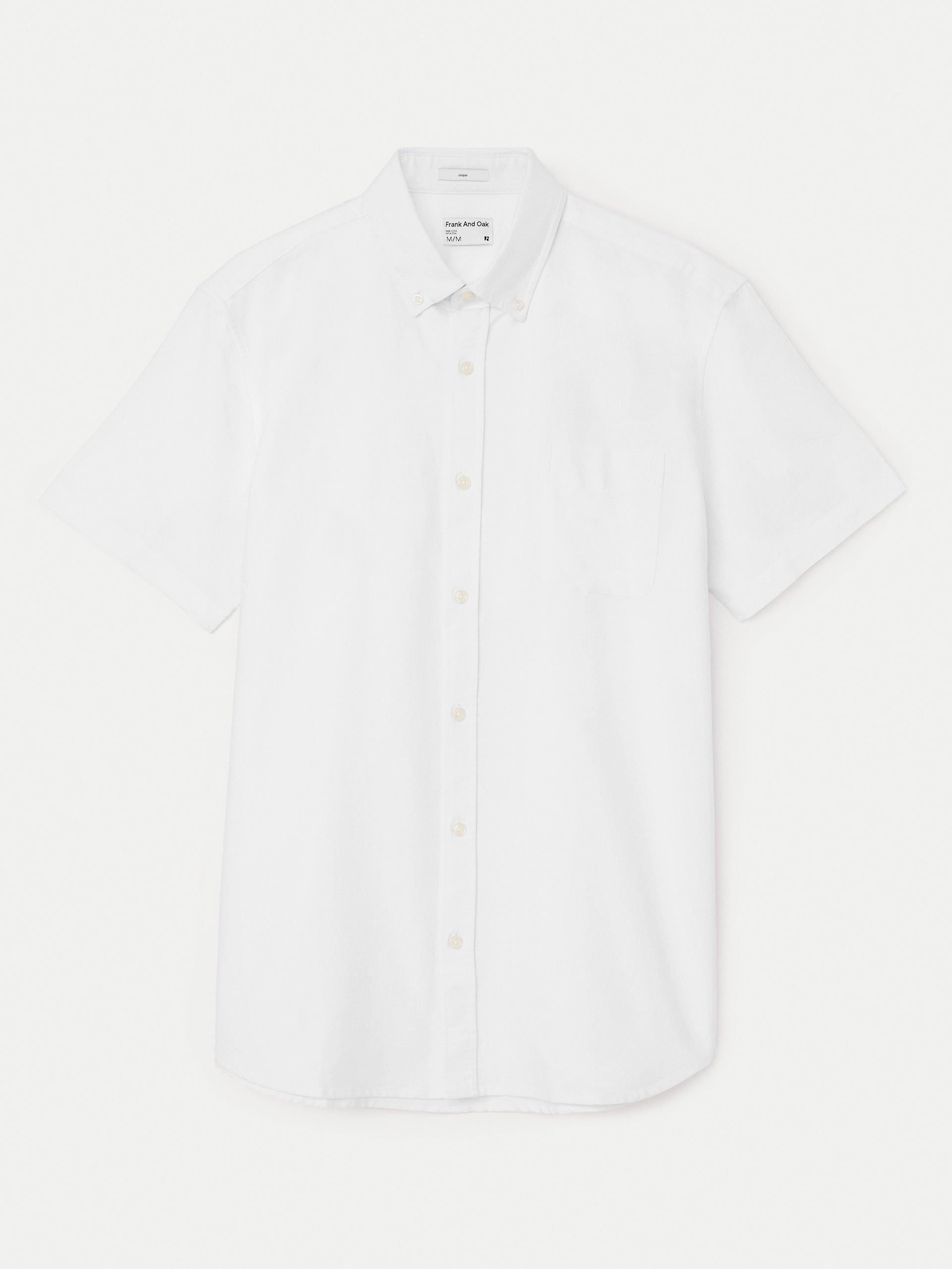 The Jasper Short Sleeve Oxford Shirt in White