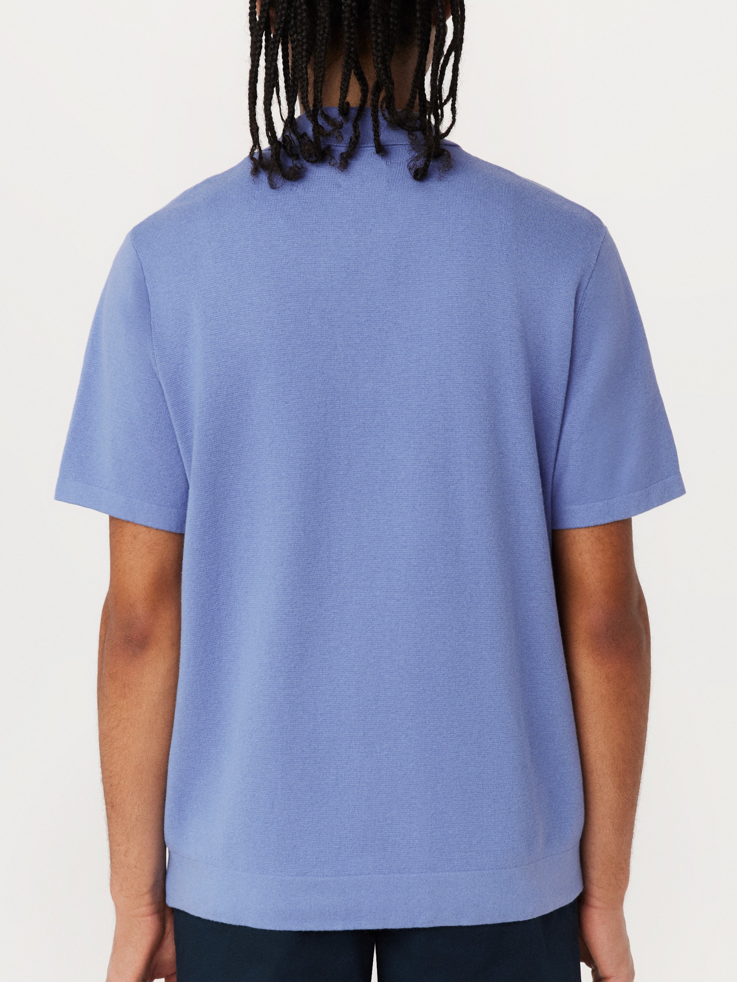 The Zip Up Polo Knit in Blue