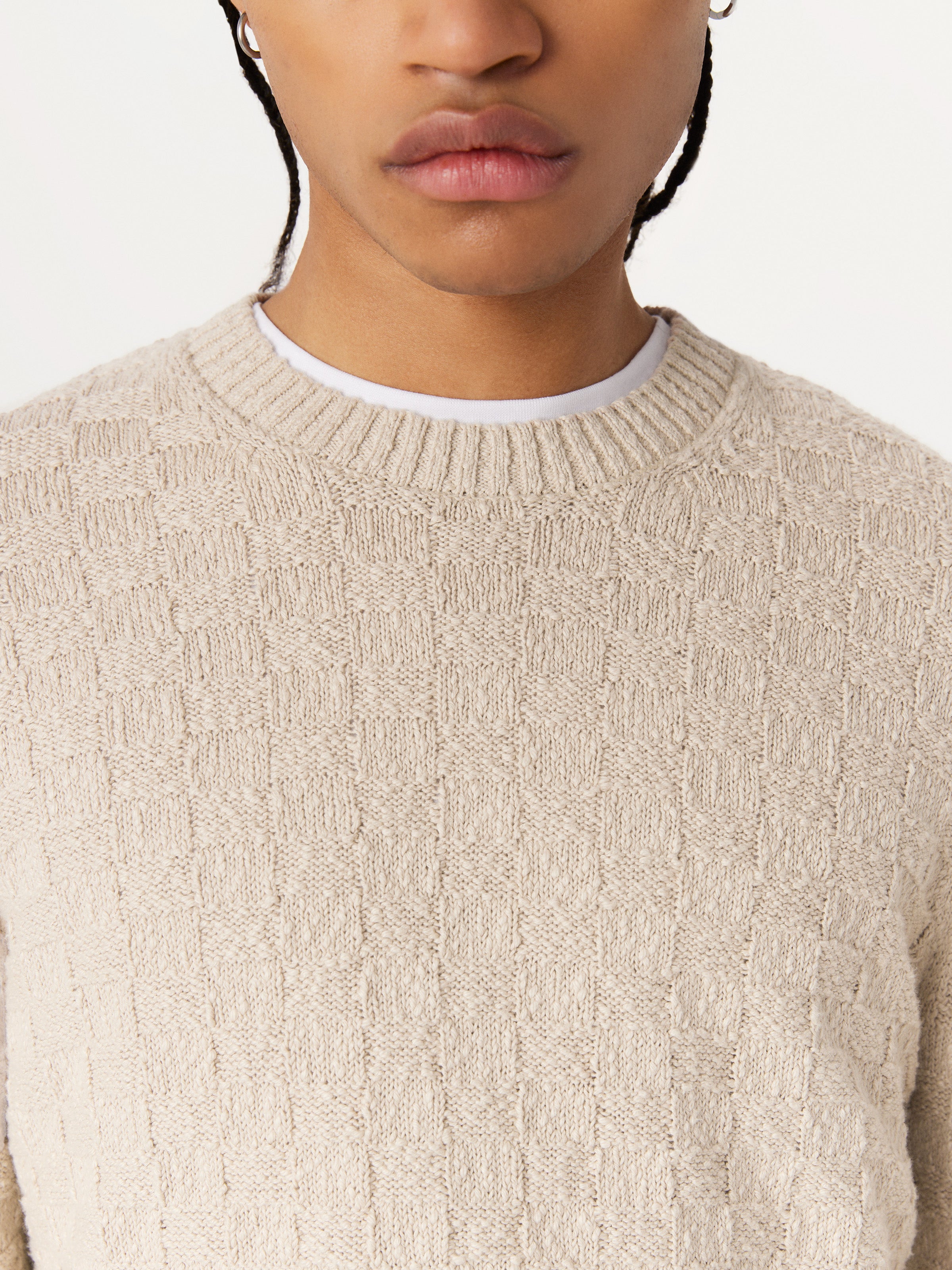 The Basketweave Sweater in Beige