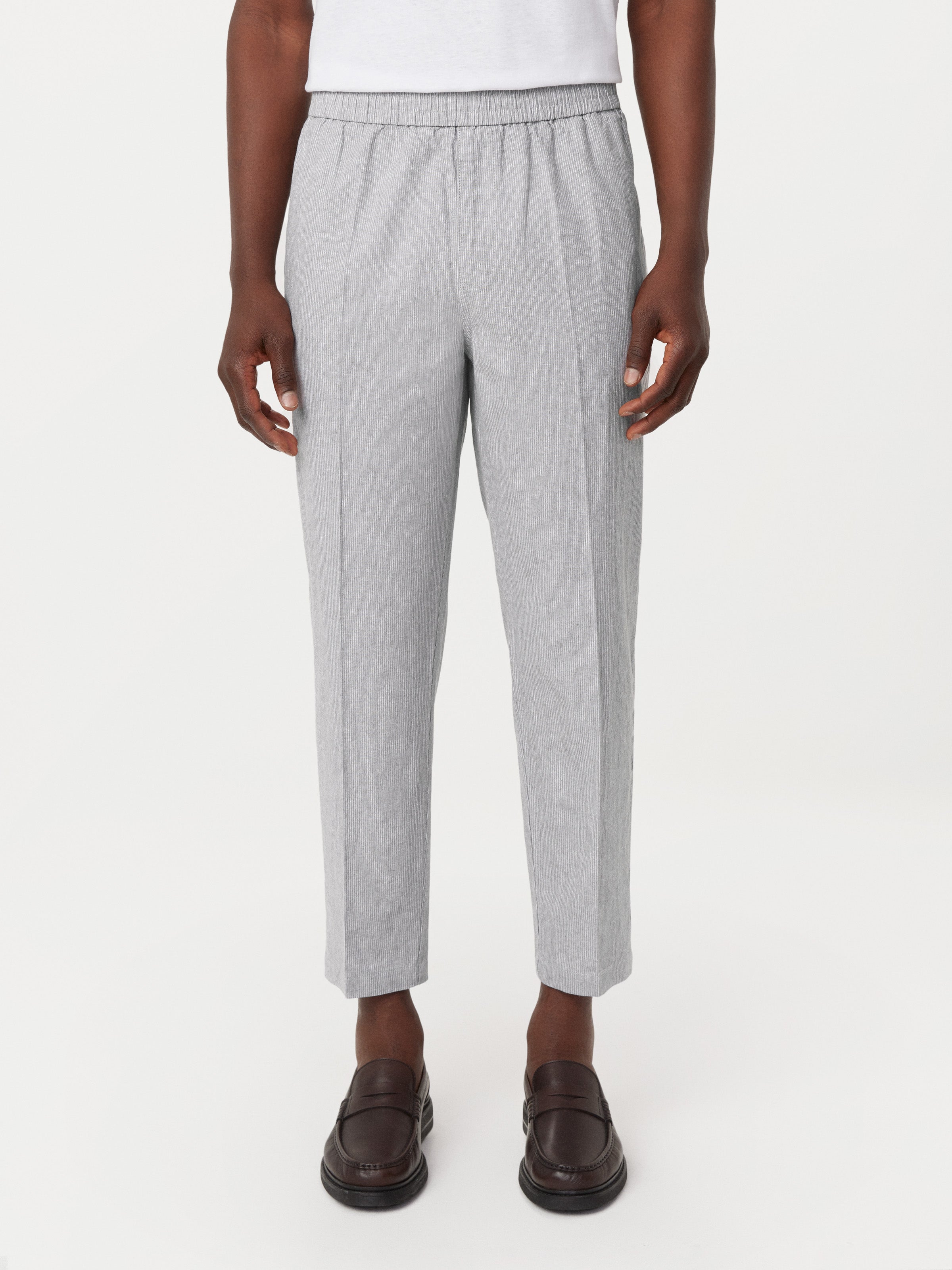 The Jamie Casual Linen Pant in Grey