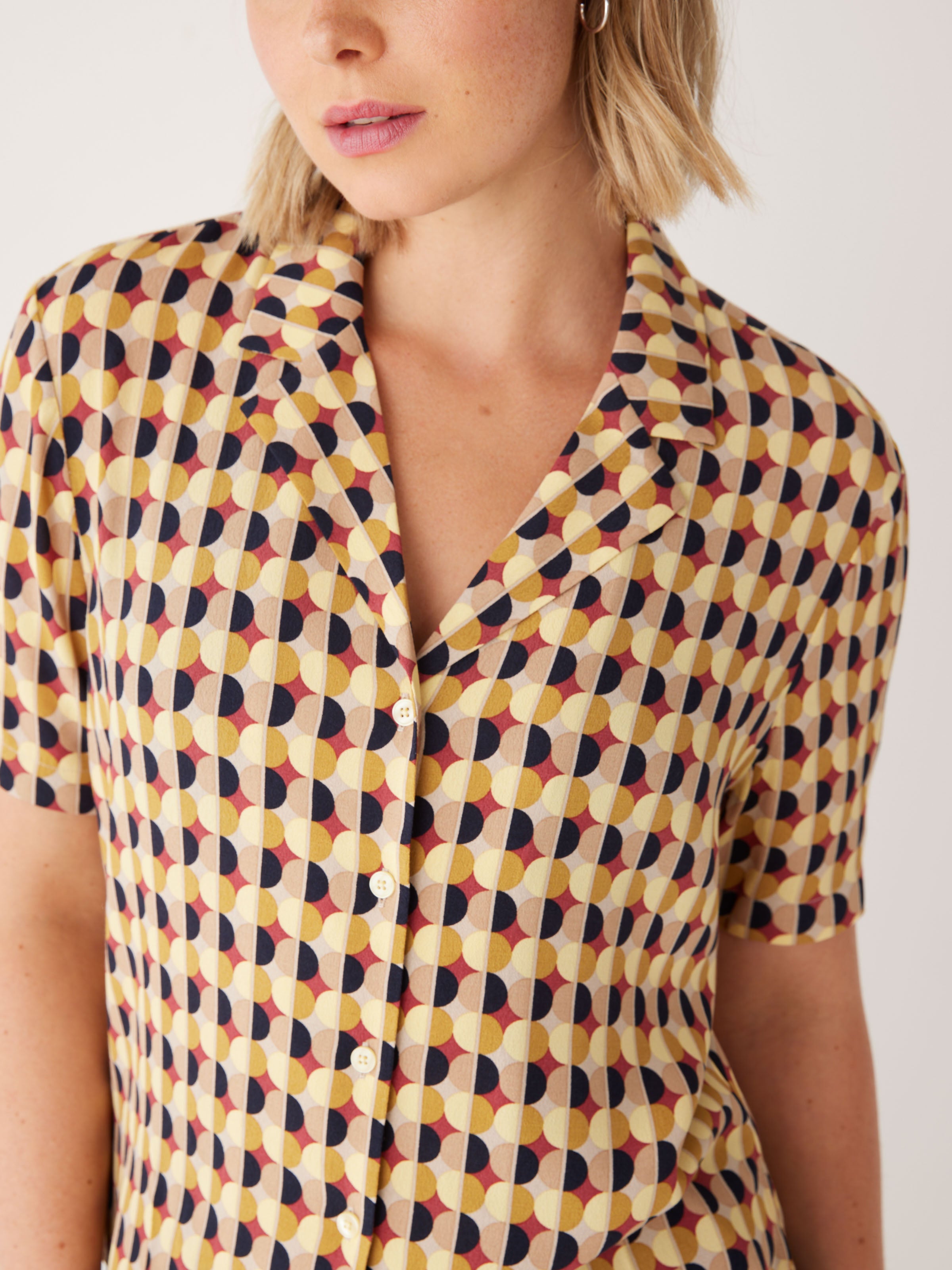 The Printed Camp Collar Blouse in Daisy