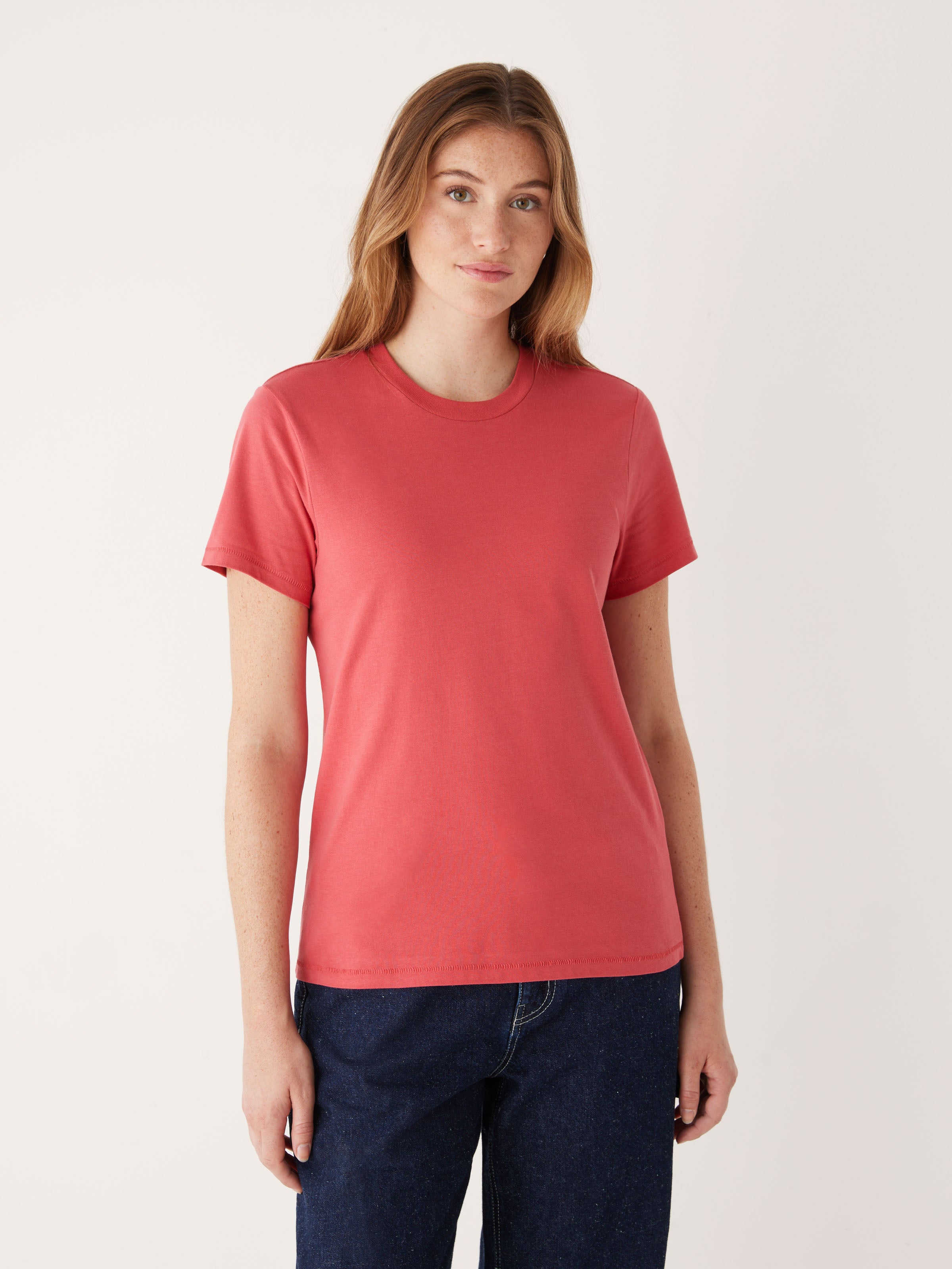 The Essential T-Shirt in Hibiscus Red