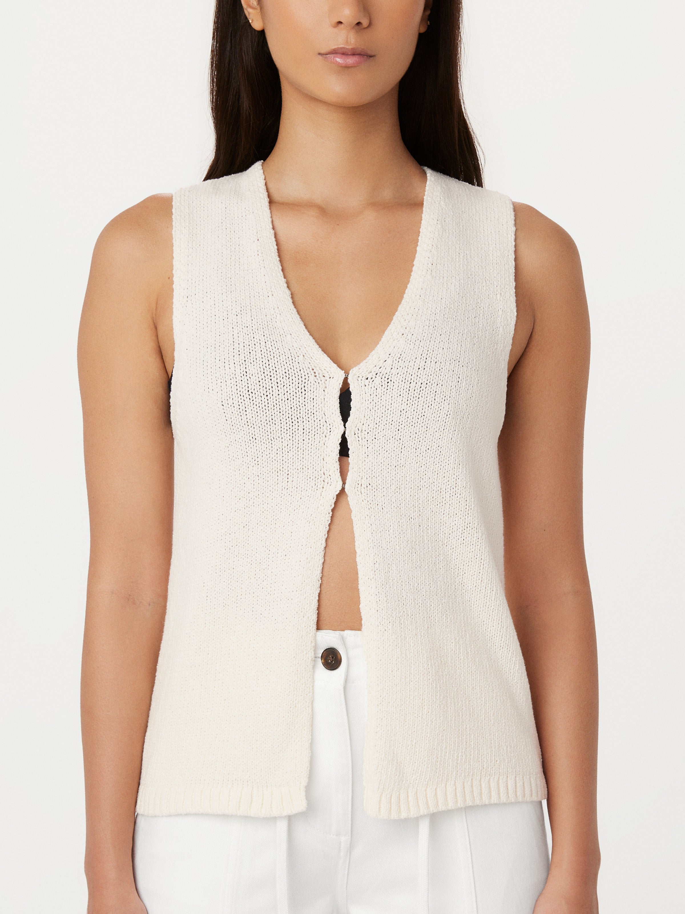 The Knit Sweater Vest in White