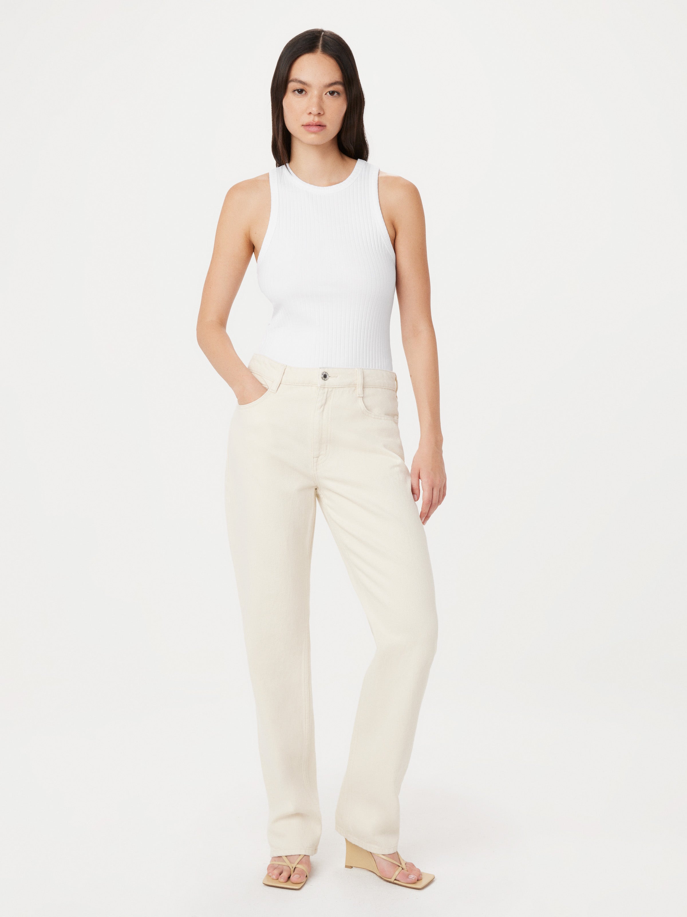 The Cyndi Straight Jean in White