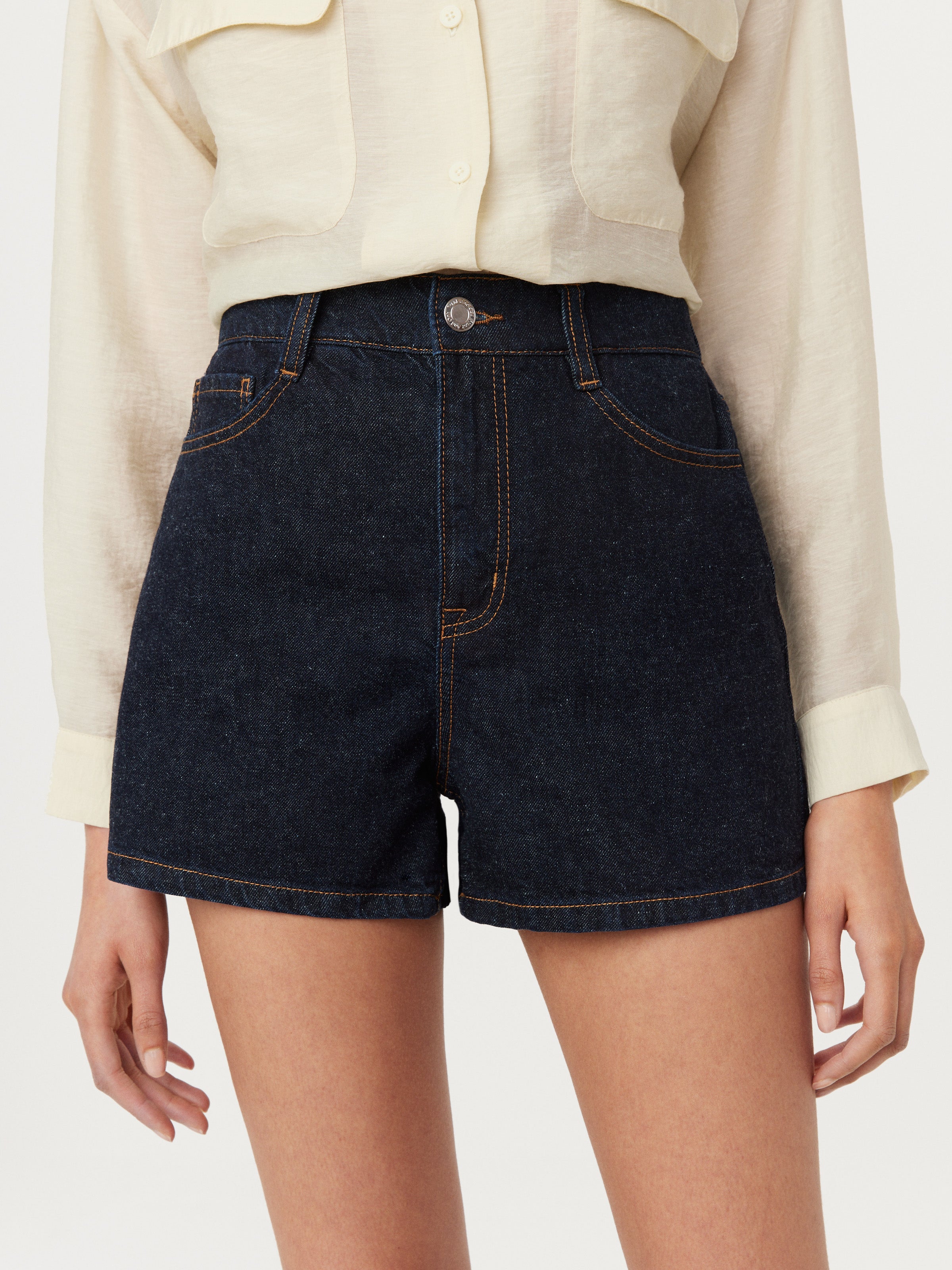 The Tina Relaxed Denim Short in Dark Wash