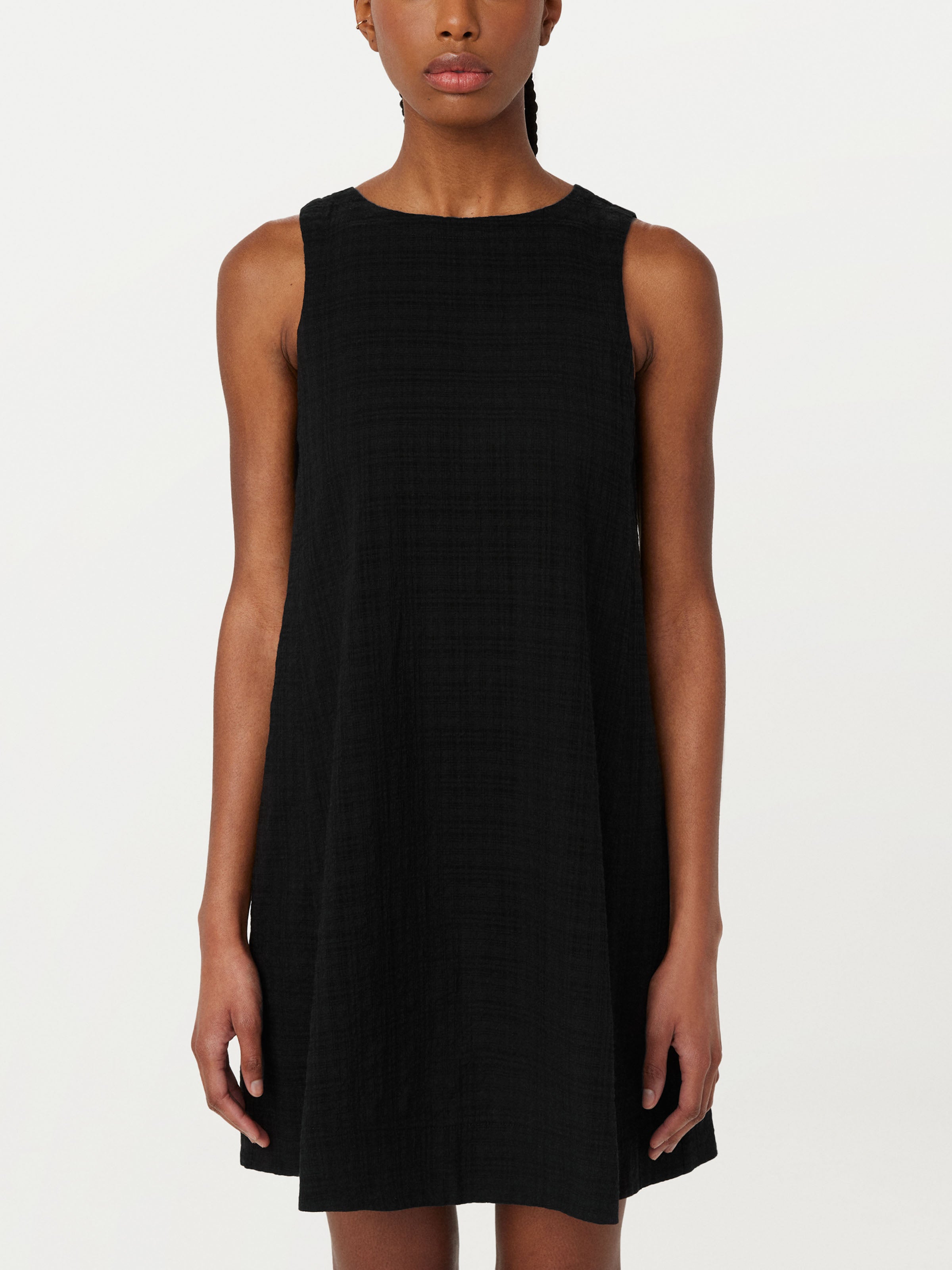 The Seersucker Shift Dress in Black