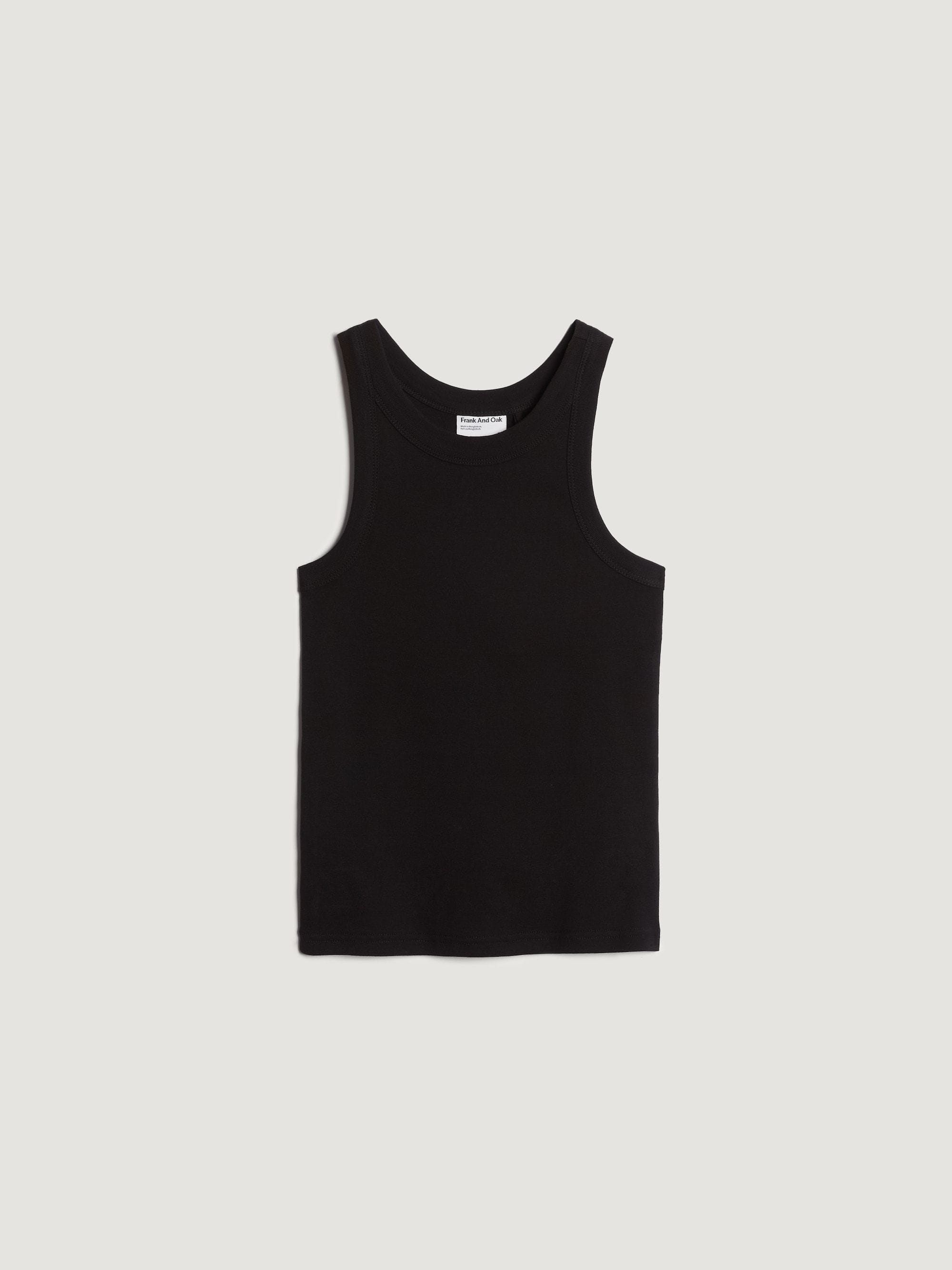 The Organic Cotton Rib Tank in Black