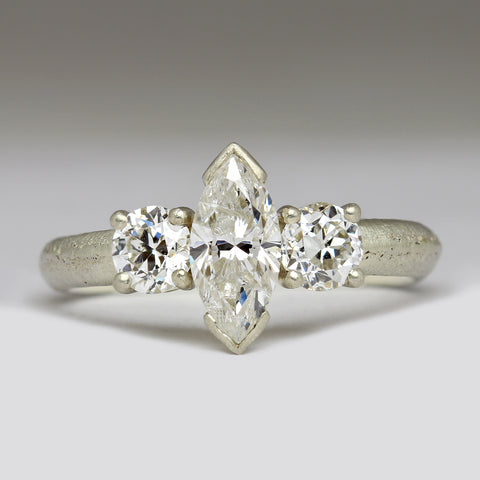 Marquise diamond multi-stone engagement ring