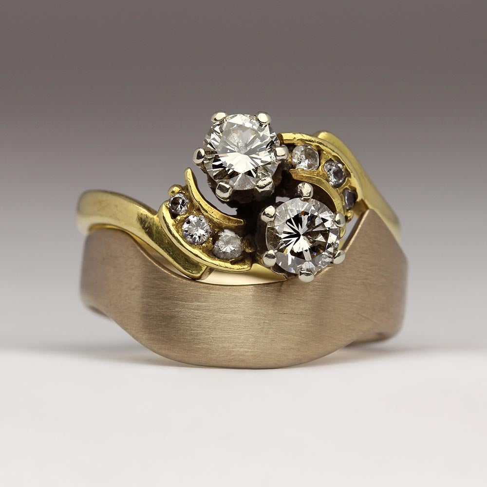 Contemporary chunky shaped wedding ring