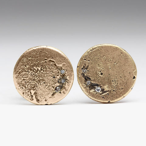 Sandcast 9ct Gold and Diamond Studs – Justin Duance
