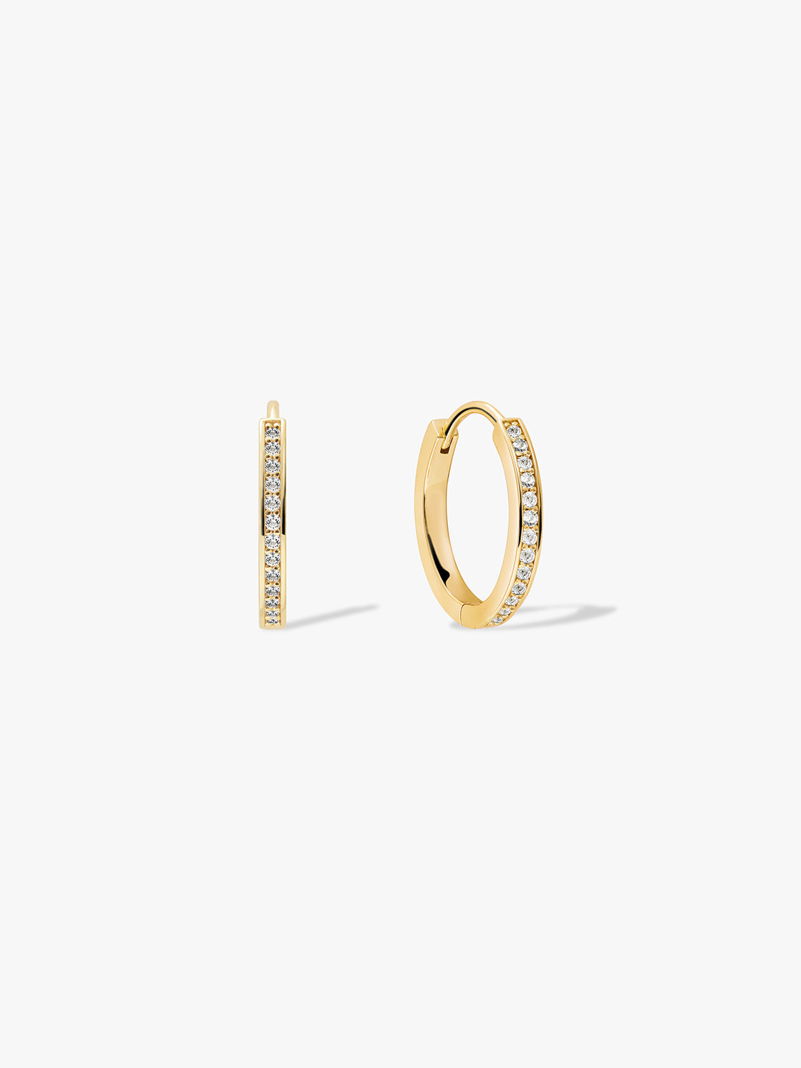 Thin Pave Crystal Hoops