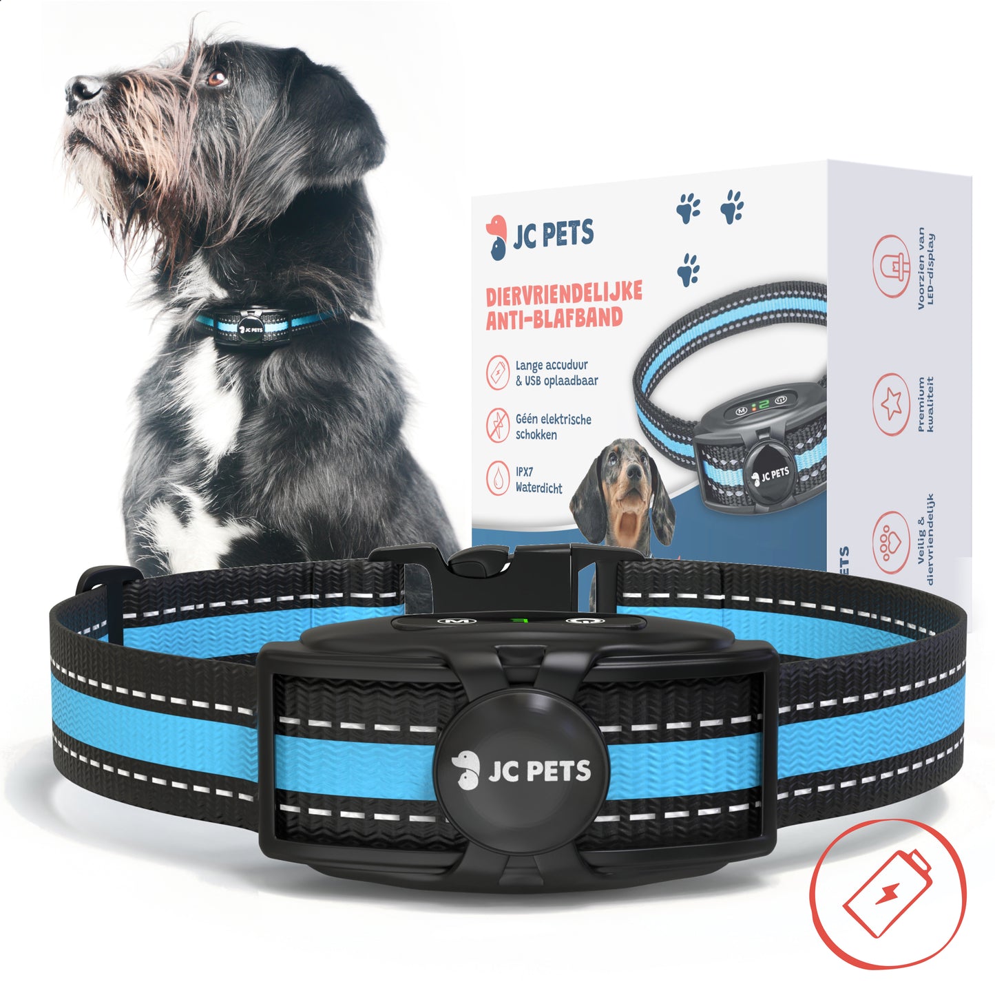 Anti-Blafband honden | oplaadbaar & waterdicht – JC NL