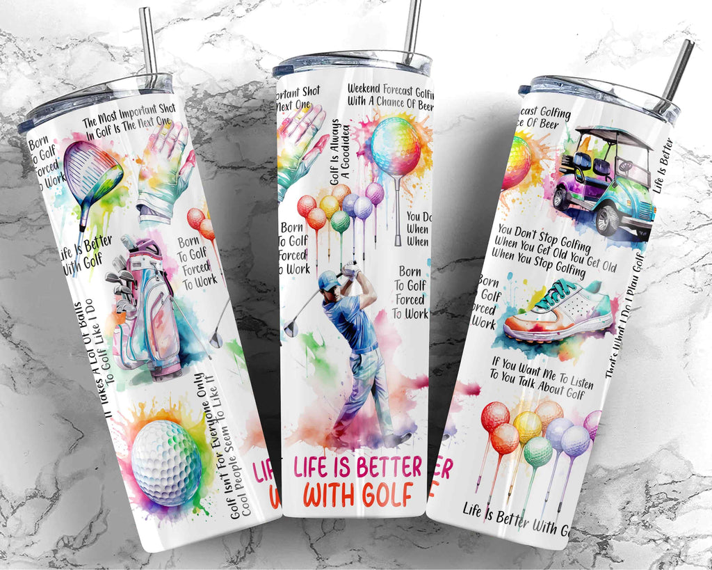 20 Oz Skinny Golf Tumbler Template