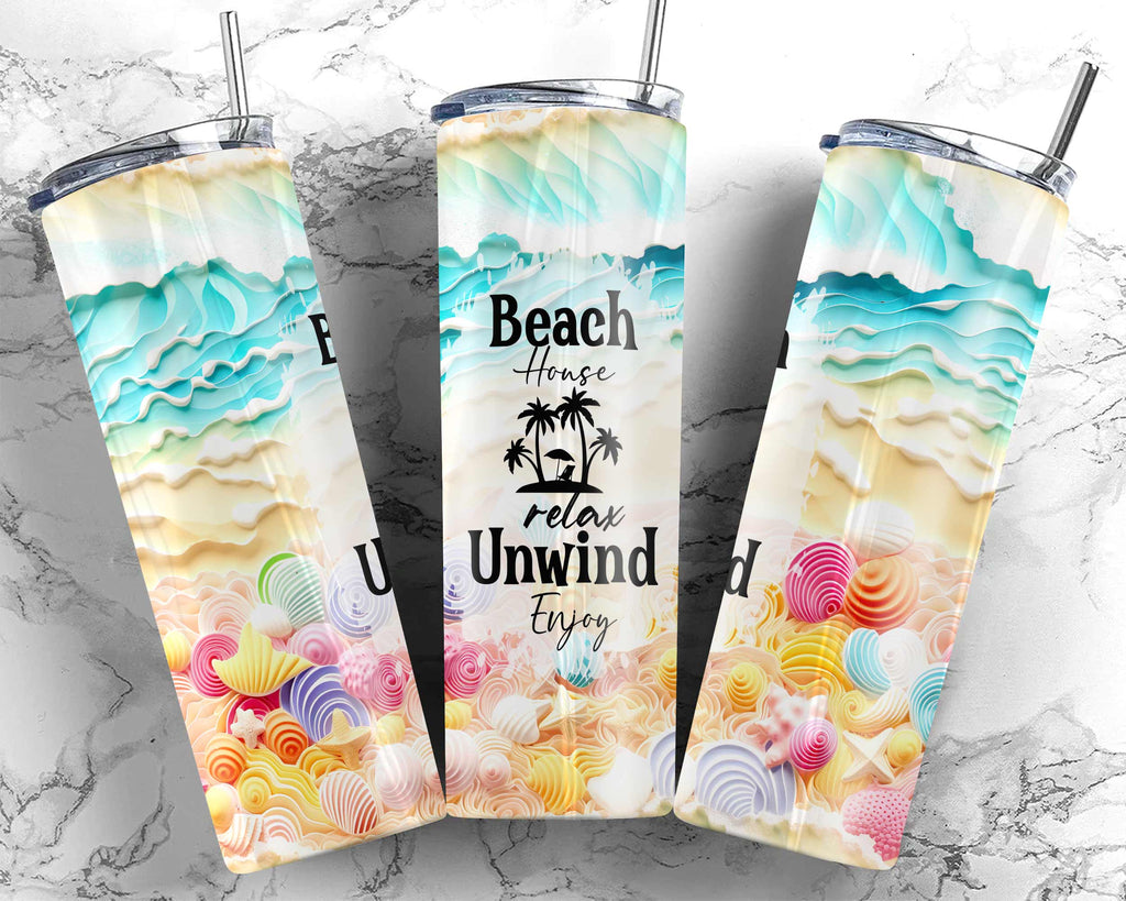 20oz Beach Tumbler Wraps Template