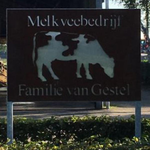 boerderijbord uitgesneden cortenstaal