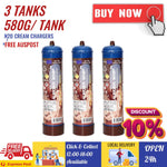 3 Tanks [AW] Aurora Whip 580g Cream Chargers N2O + Nozzles