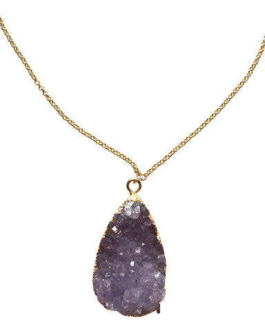 Crave Salt | Natural Amethyst Gold Pendant Necklace – Online Jewelry ...