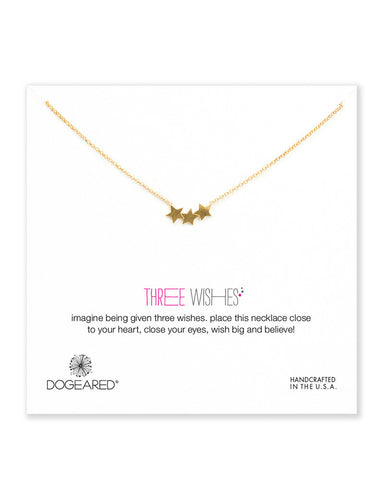 Dogeared | Gold Three Wishes Necklace – Online Jewelry Boutique