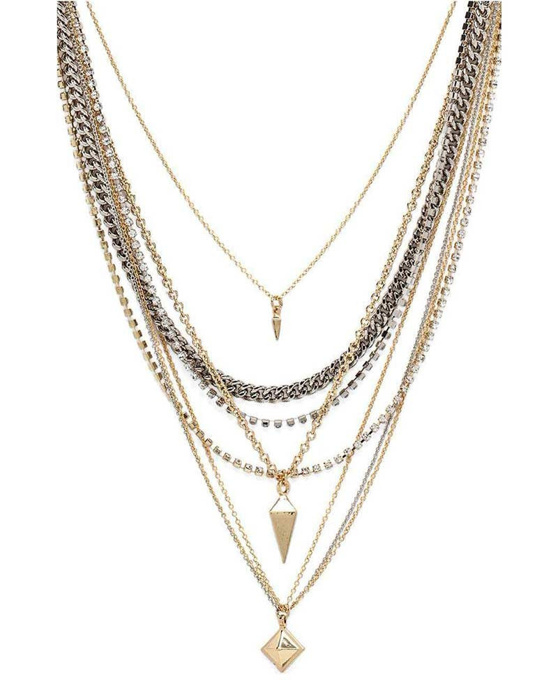 Ettika | Mixed Metal Pyramid and Spike Necklace – Online Jewelry Boutique