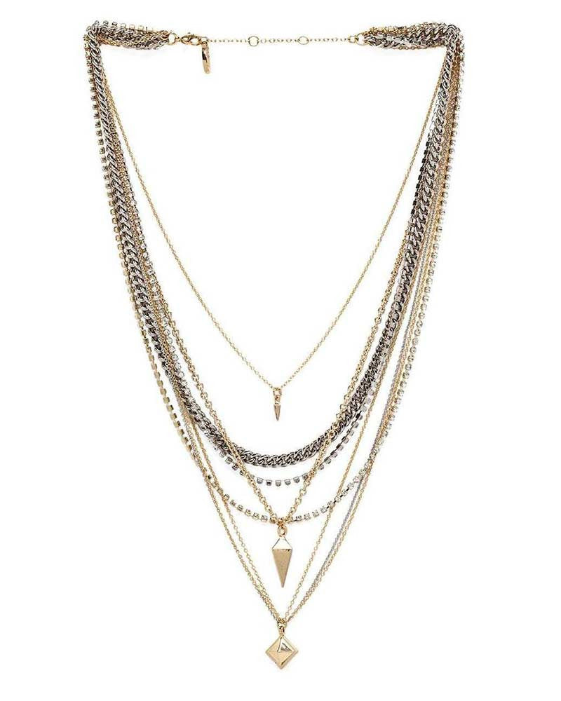 Ettika | Mixed Metal Pyramid and Spike Necklace – Online Jewelry Boutique