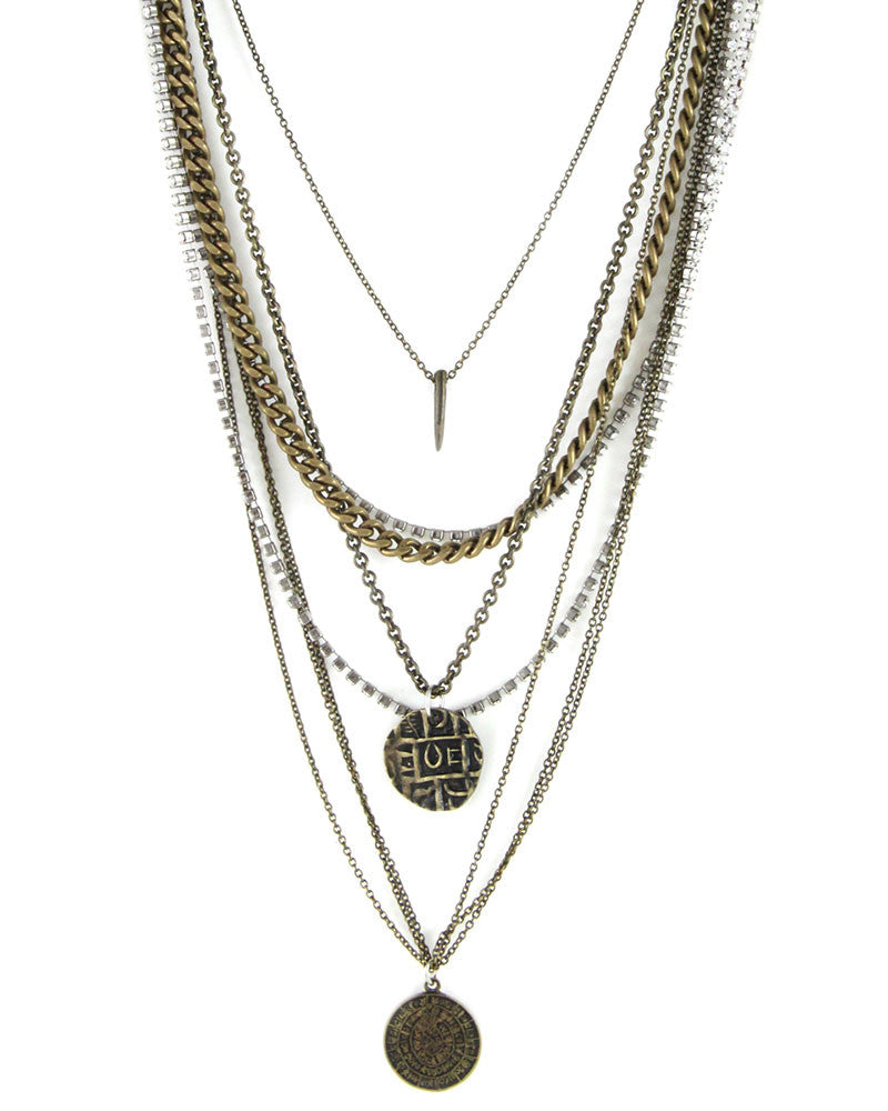 Ettika | Mixed Metal Antiqued Coin Necklace – Online Jewelry Boutique