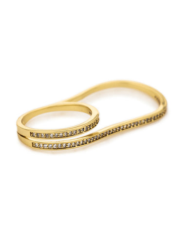 Melanie Auld | Pave Double Finger Ring – Online Jewelry Boutique