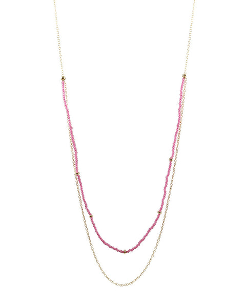 Meridian Avenue | Glass Beaded Gold Necklaces (Multiple Colors ...