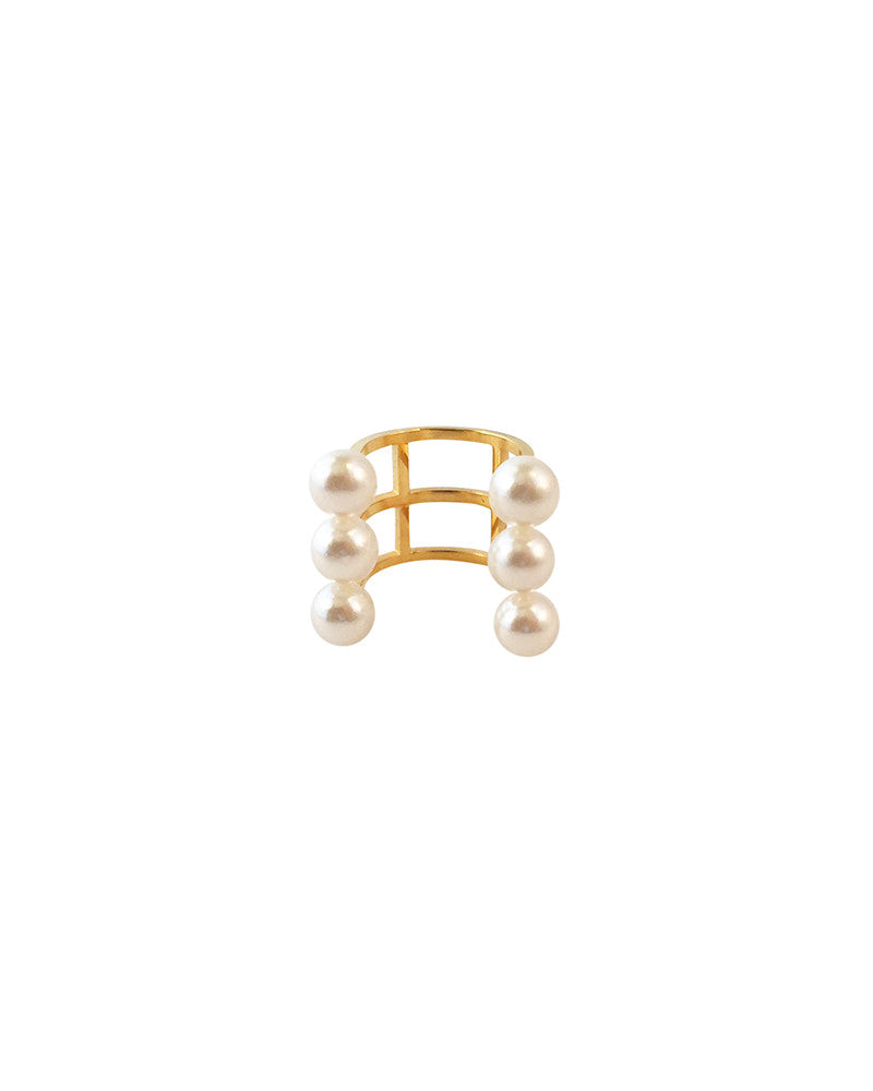 Meridian Avenue | Triple Pearl Open Ring – Online Jewelry Boutique
