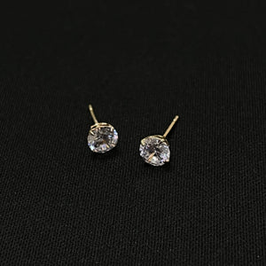14k Gold CZ Round Stud Earrings 5MM - Imbued