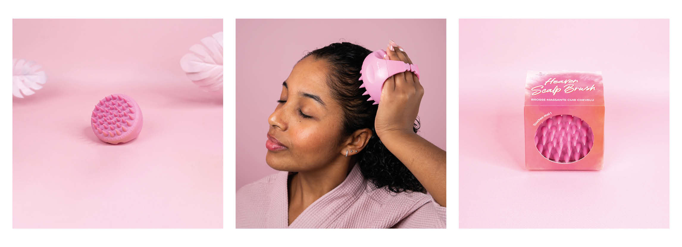 Massage brush, scalp - Wavy, curly, curly, frizzy hair - Les Secrets de Loly