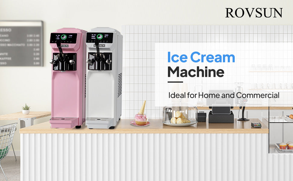 ROVSUN 4.2 Gal/H Soft Serve Ice Cream Machine Ice Cream Maker with  Pre-cooling