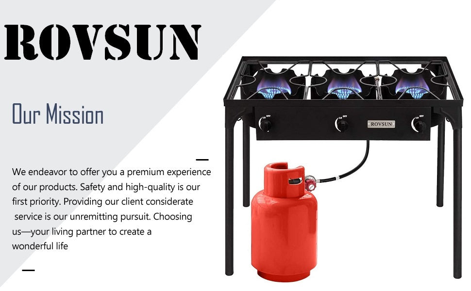 ROVSUN 100000 BTU Single Propane Burner Gas Stove with 20psi Regulator