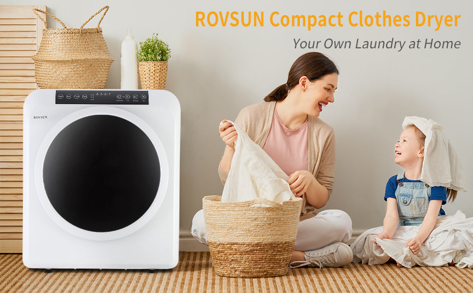 ROVSUN 13.2LBS Portable Clothes Dryer with LED Touch Screen White/Grey