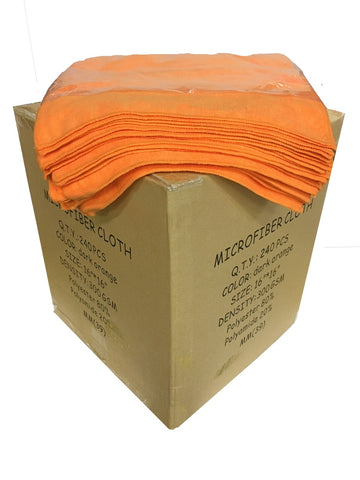 Microfiber Cloth Professional - 16"x16" | 24 Pack | Orange (10/Case)