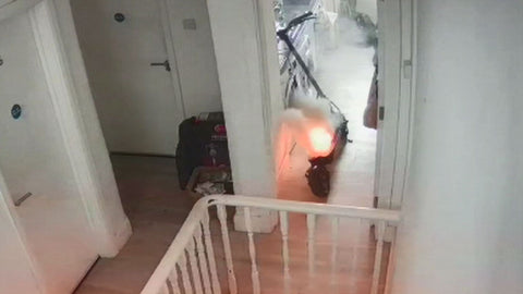 Electric Scooter on Fire in Home