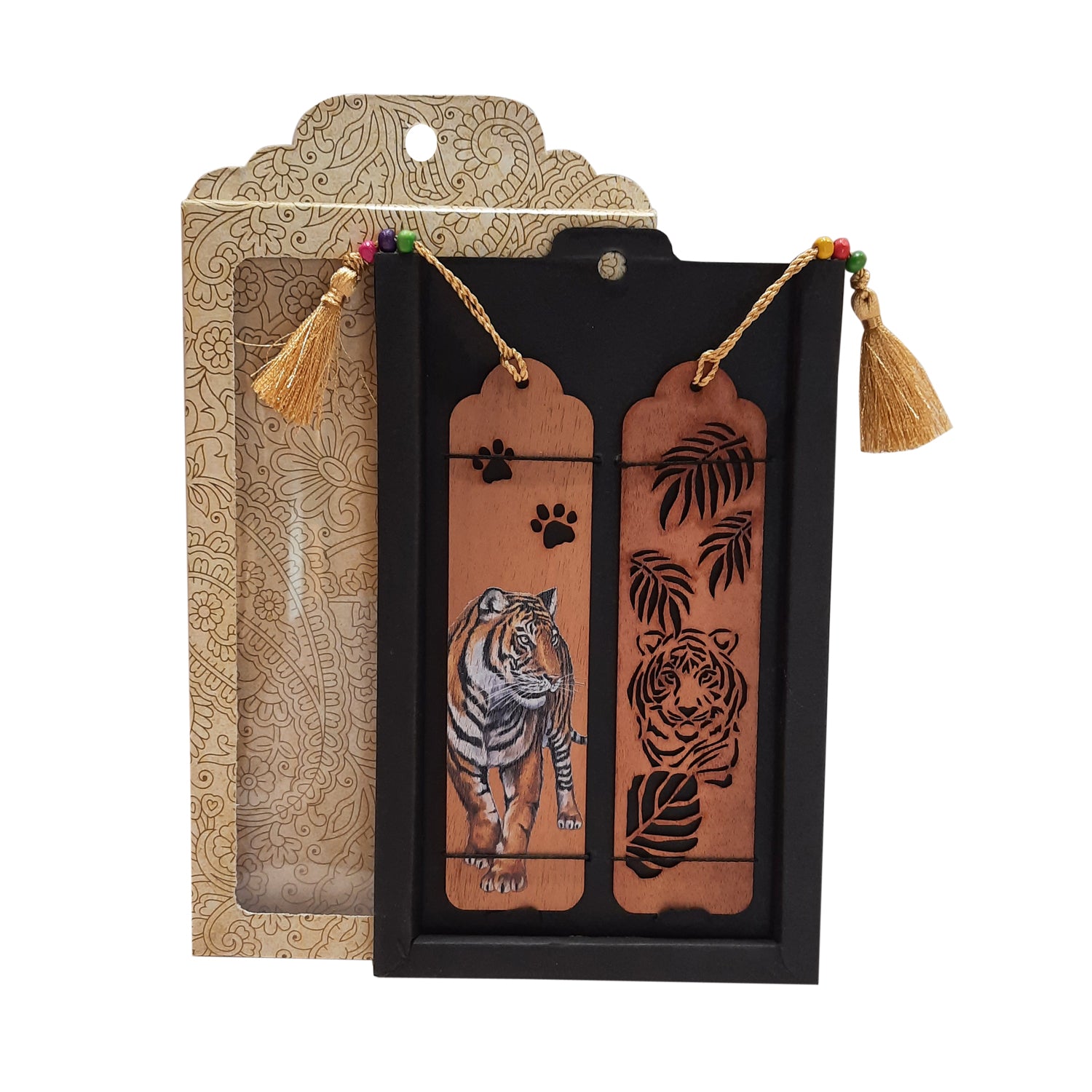 Wooden Bookmark Tiger Set of 2 | The Bombay Store