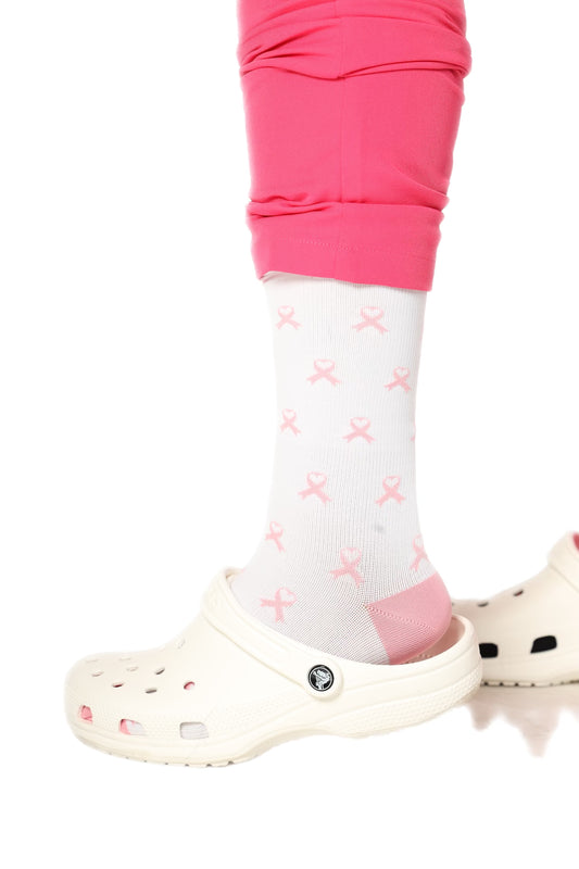 Breast Cancer Argyle Crew Socks – Socks & Souls