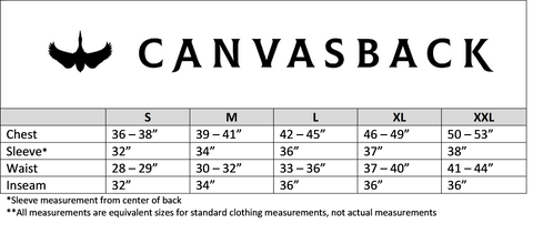 Canvasback Wader Sizing Chart – Canvasback Waterfowl Company