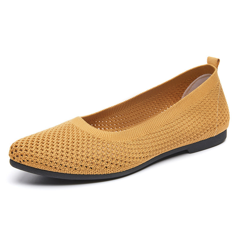 Pointed Toe Hollow Out Fly Knit Shoes – Shelia