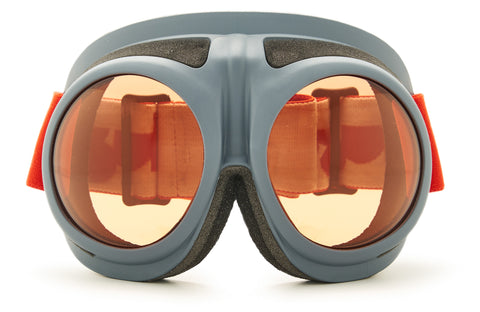 blue fluga sports ROVfluga goggles with orange ZEISS lenses