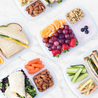 3 Compartment Square Bento Box- Set of 4 – HealthNut Nutrition