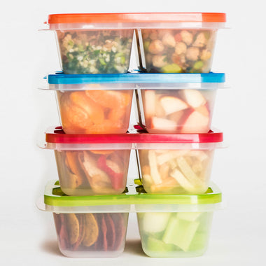 TRIANU Snack Container, Plastic Divided Snack Box, 4 Compartments