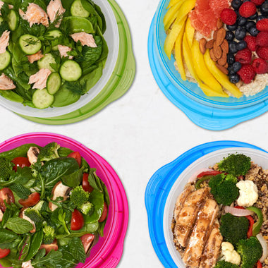 EasyLunchboxes® - Salad To-Go Containers - Reusable Bowl with