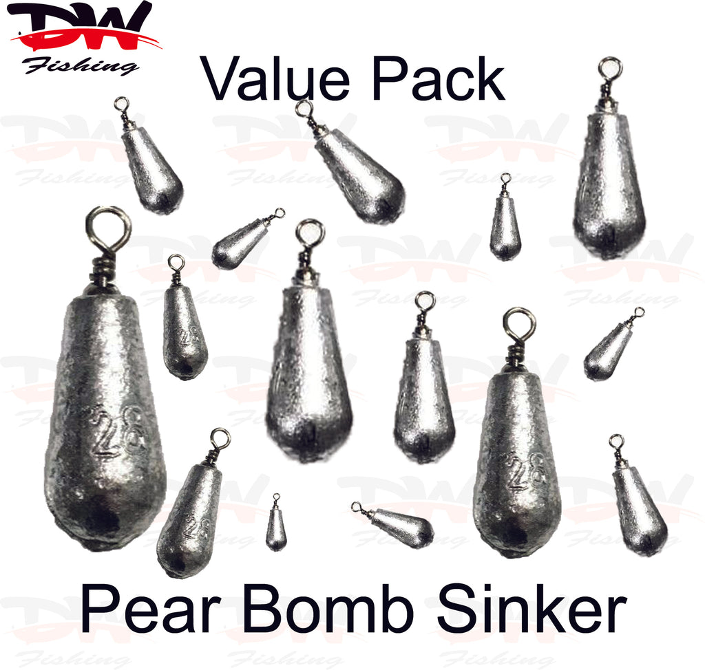 Snapper Sinkers, Sizes 1 - 10, 1 Oz - 16 Oz, Mixed & Bulk Packs