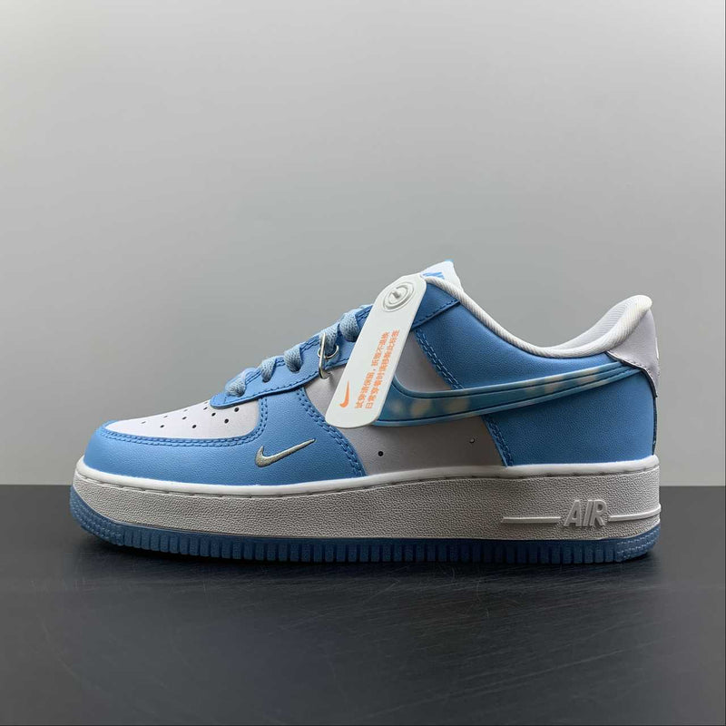 white and blue nike air force 1