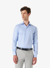 Cotton shirt with cut collar - Marine